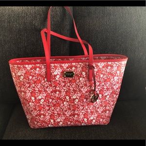 Michael Kors Large Red Floral Emery Tote